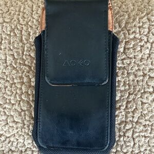 Black Leather Phone Holster